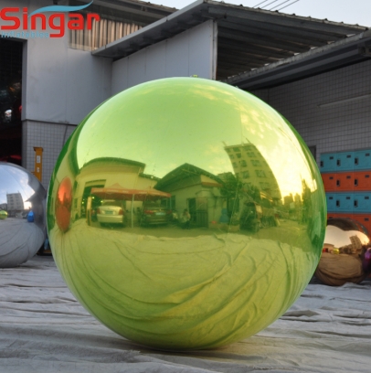Inflatable stage decorative green mirror sphere ball