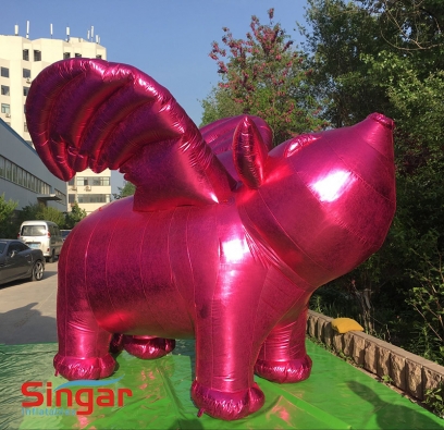 Giant 3m inflatable fly pink pig,pink pig with wings