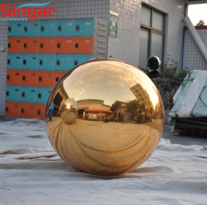 Inflatable party gold mirror sphere