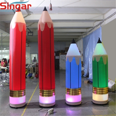 3m（9.8ft）giant inflatable pencil model with light