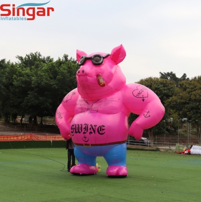 5m(16.4ft) inflatable giant pink pig model