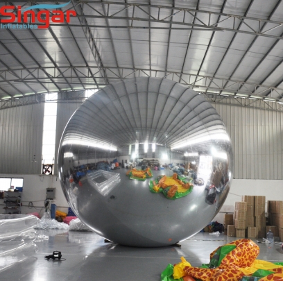 6m(19.6ft) giant inflatable pvc silver mirror sphere