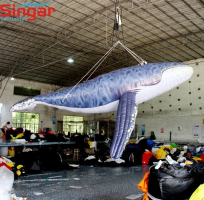 4m(13ft) inflatable whale for ocean theme party