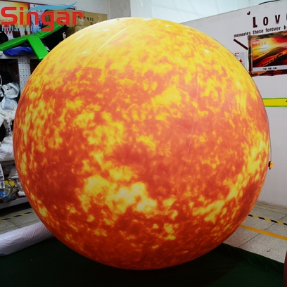 PVC inflatable lighting sun balloon for ceiling decoration