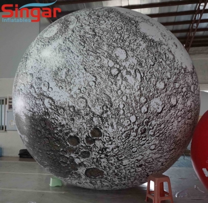 Top quality PVC inflatable lighting moon balloon for party