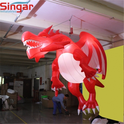 Party decorative inflatable lighting red dragon