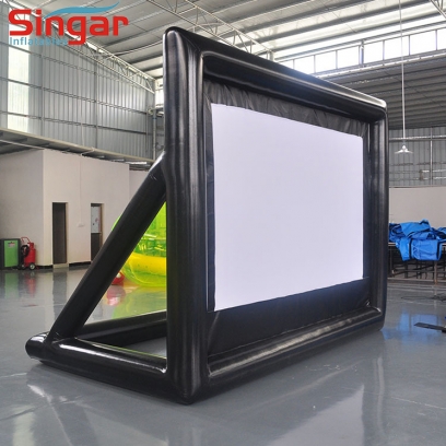 Airtight inflatable movie screen for outdoor parties