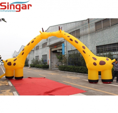 9m inflatable giraffe archway/inflatable giraffe arch/inflatable giraffe entrance for zoo gate decoration