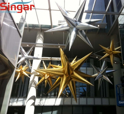 Hot sale inflatable party gold stars,musical silver stars