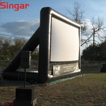 Giant mobile outdoor inflatable  cinema screen with removable screen