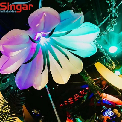 2m(6.6ft) inflatable hanging flower with LED