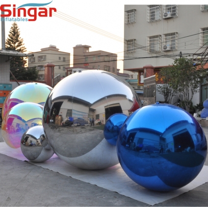 Top quality inflatable silver mirror sphere for hanging