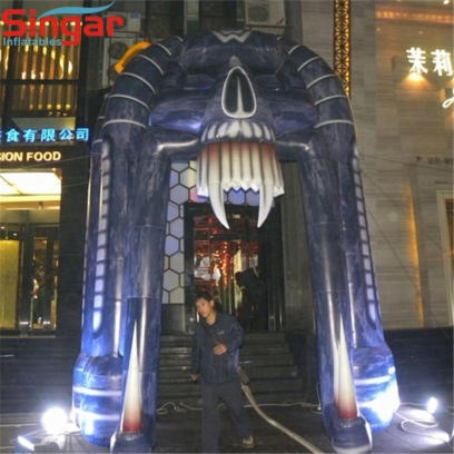 5m(16.4ft) Inflatable Skull Halloween Arch For Night Club Decortion