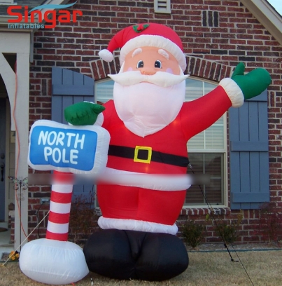 3m(9.8ft) inflatable north pole sant claus for yard decoration