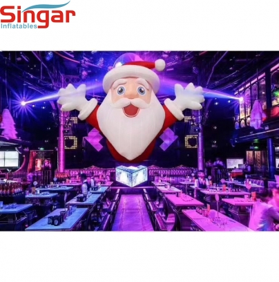 6m(19.7ft) Inflatable christmas party stage lighitng santa claus decoration
