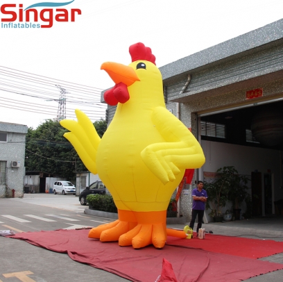 Customized 3m inflatable yellow cock,inflatable chicken,inflatable rooster