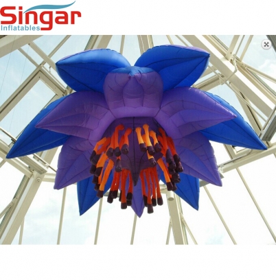 3m giant inflatable shopping mall hanging flowers