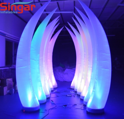 2.5m(8.2ft) inflatable lighting ivory party guide pillar