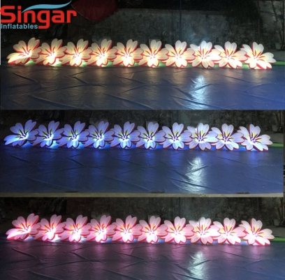 10m(33ft) inflatable wedding flower chain with LED