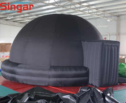 5m double rings black inflatable projector dome tent
