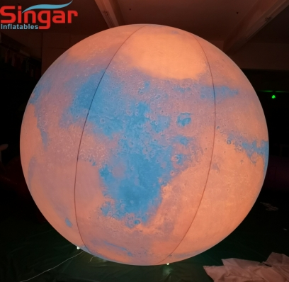 Lighting inflatable Mars balloon,hanging Mars ball,Mars globe