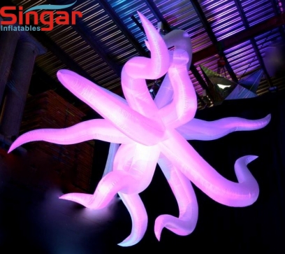 Nice shape inflatable stage decoration lighting stars