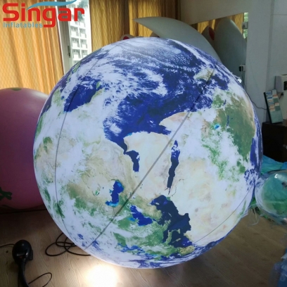 2m inflatable lighting earth balloon