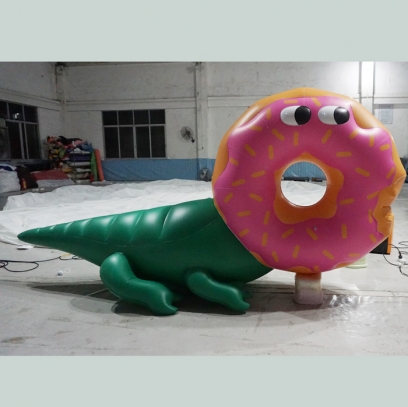 3m(9.8ft) inflatable airtight pvc crocodile donut balloon
