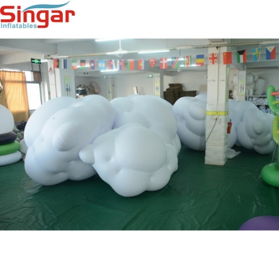3m inflatable PVC airtight hanging decoration cloud balloon,pvc white cloud balloon