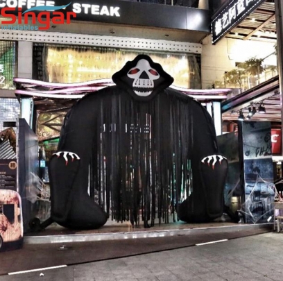 5m(16.4ft)Halloween Black Inflatable Ghost Arch