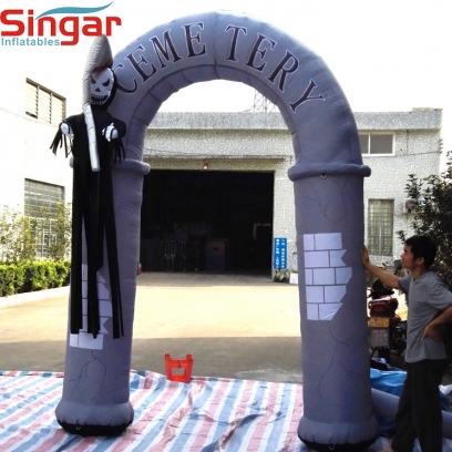 3m(9.8ft) Skull Inflatable Halloween Ghost Tombstone Arch/Archway