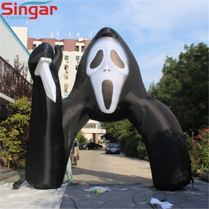 5.4m(17.8ft) halloween inflatable devil ghost arch with knife
