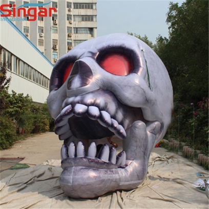 Giant 4m inflatable skull head for outdoor halloween decoration