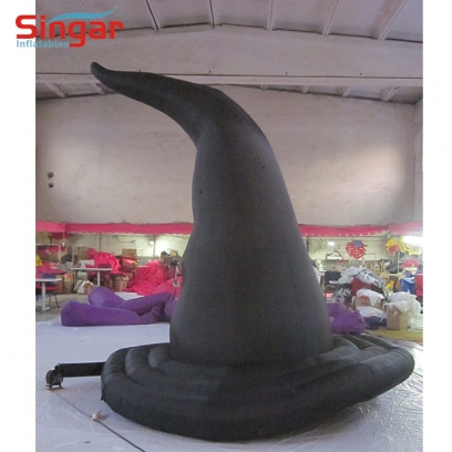 Huge 4m inflatable witch hat,witcher black hat for halloween decoration