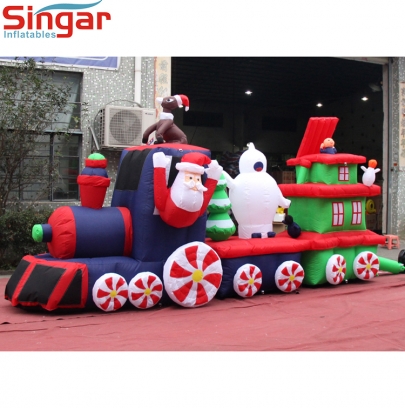 6m(19.7ft) inflatable christmas decoration train for indoor decoration