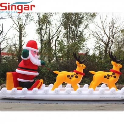 5m(16.4ft) inflatable santa claus with reindeer for christmas festival